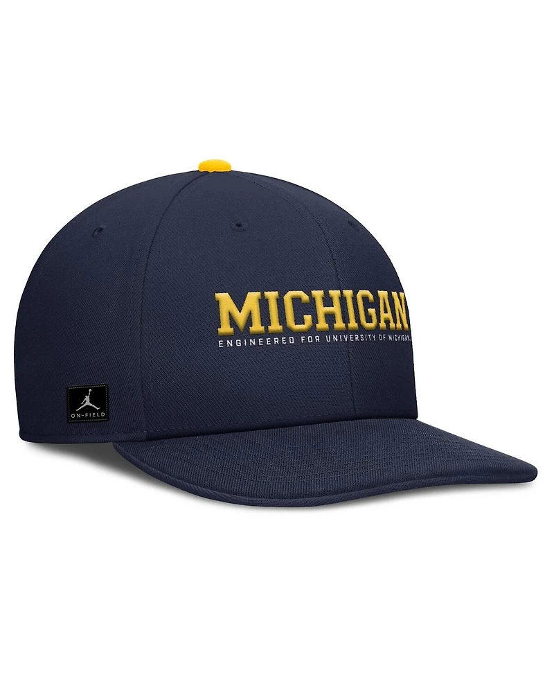 Jordan Men's Navy Michigan Wolverines 2025 On-Field Pro Performance Adjustable Hat