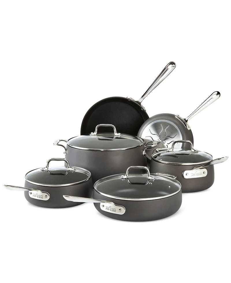 All-Clad, HA1 Hard Anodized Nonstick Cookware Set, 10 piece Set