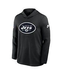 Nike Men's Black New York Jets Alt Pack Pass Accuracy Performance Long Sleeve Hoodie T-Shirt