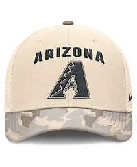 Nike Men's Natural Arizona Diamondbacks Camo Natural Pack Rise Adjustable Trucker Hat