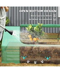 Outsunny 8.6 x 3 1ft Raised Garden Bed with Mini house,