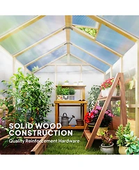Outsunny 6.6 x 8 ft. Polycarbonate house Wooden Walk-in house Kit