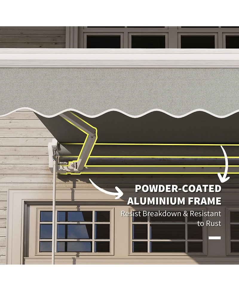 Outsunny 8' x 7' Patio Retractable Awning, Manual Exterior Sun Shade,