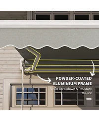 Outsunny 8' x 7' Patio Retractable Awning, Manual Exterior Sun Shade,