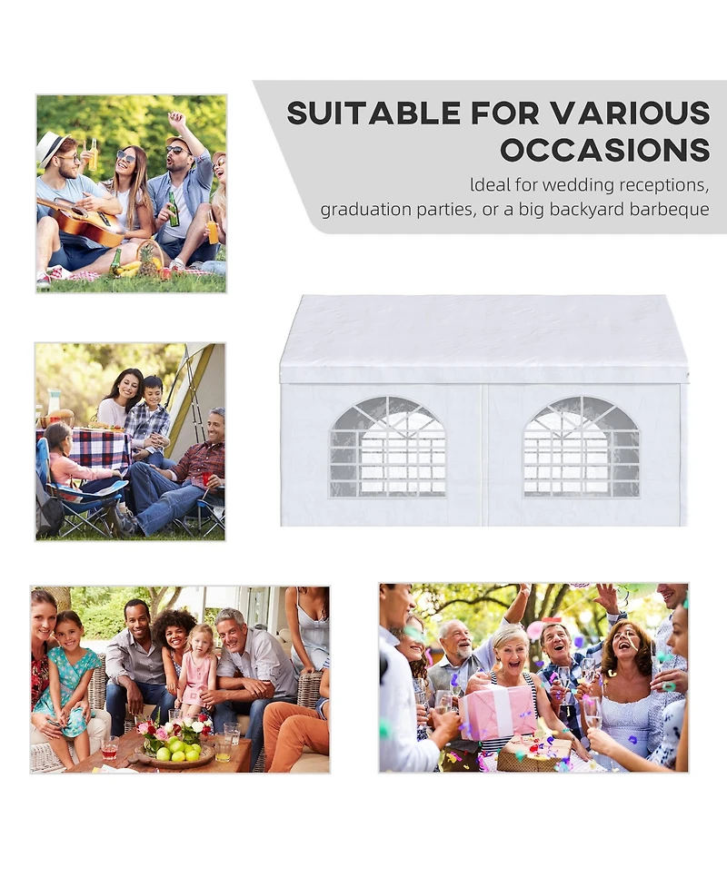 Outsunny 13' x 16.5' Heavy-duty Large Wedding Tent with Sidewalls,