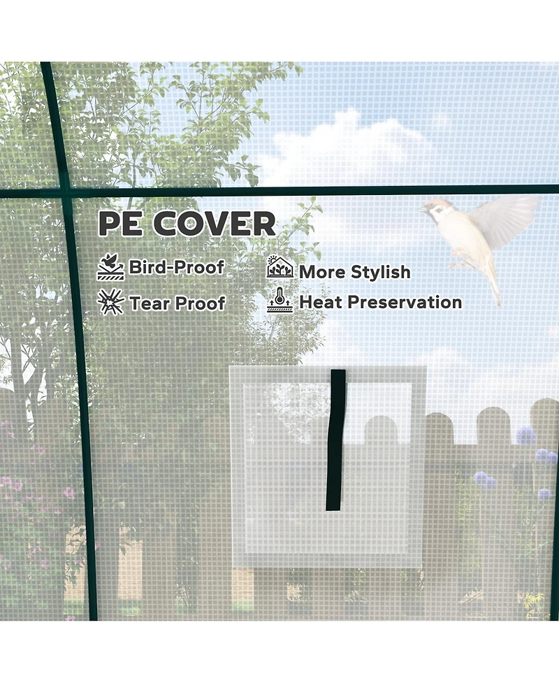 Outsunny Walk-In Hoop House house with bags, 6' x 6' x 6.6',