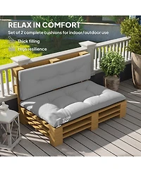 Outsunny 2 Seat Pallet Cushions 3.9 in. Pallet Sofa Cushions, Dark