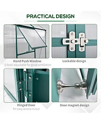 Outsunny 6' x 8' x 7' Walk-in Plant Polycarbonate house Backyard/Outdoor