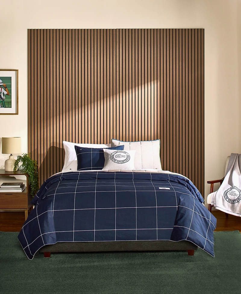 Lacoste Home Tennis Checks Cotton 2-Pc. Comforter Set, Twin