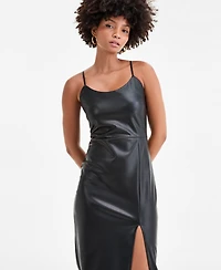 Bar Iii Women's Faux-Leather Midi Dress, Macy's Exclusive