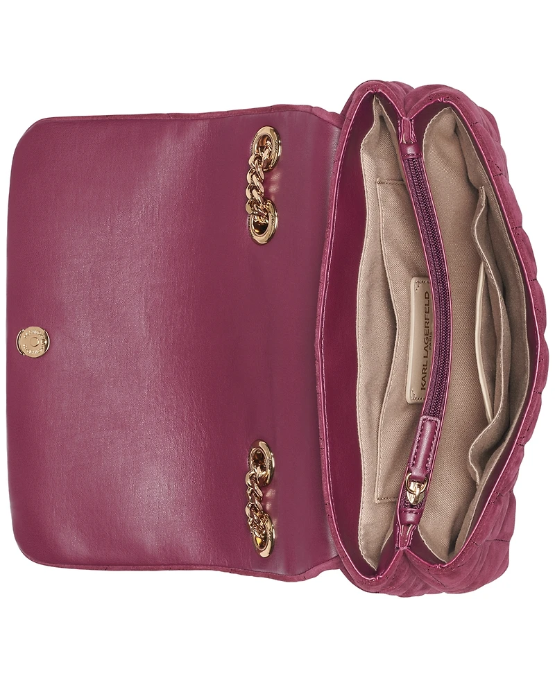 Karl Lagerfeld Paris Lafayette Medium Suede Shoulder Bag