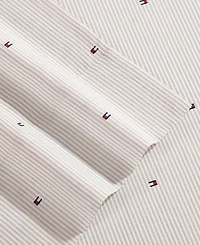 Tommy Hilfiger Ithaca Flag Stripe Cotton Percale 4-Piece Sheet Set, Queen