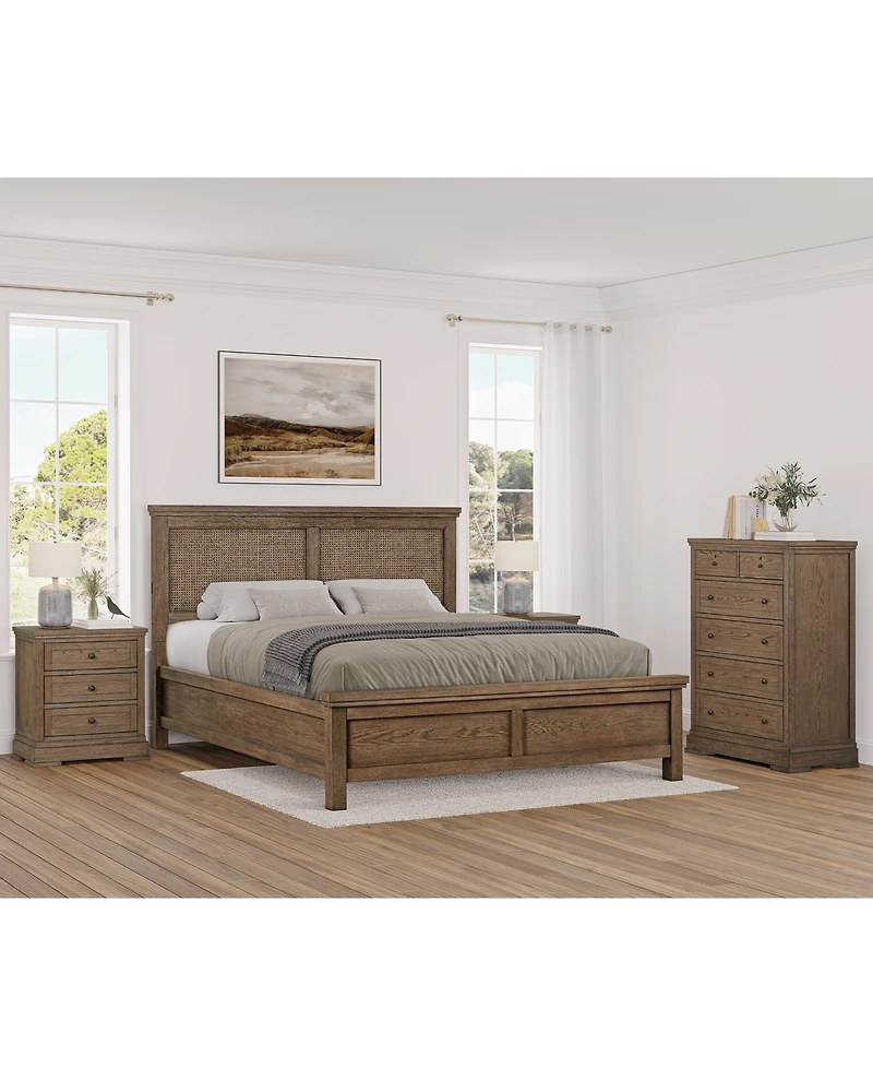 Alverton 3 Pc. California King Cane Set (Bed, Chest & 3-Drawer Nightstand
