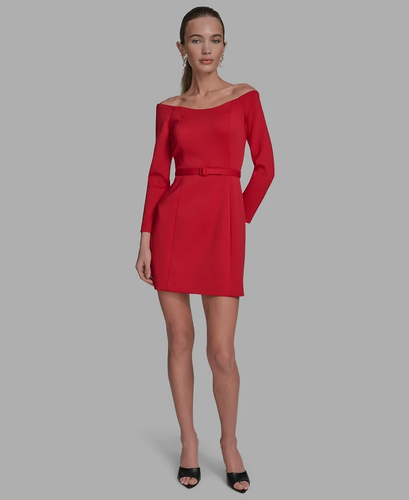 Scuba Off-The-Shoulder Belted Fnf