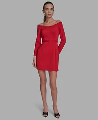 Scuba Off-The-Shoulder Belted Fnf