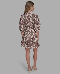 Bcbg Women's Collared Short-Sleeve Fit & Flare Dress