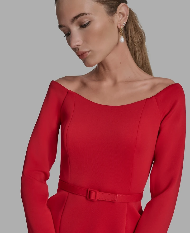 Scuba Off-The-Shoulder Belted Fnf