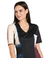 R & M Richards Petite V-Neck Short-Sleeve Dress