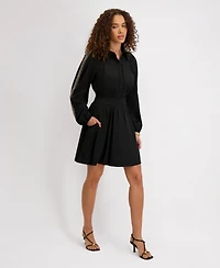 kensie Women's Long-Embellished-Sleeve A-Line Dress