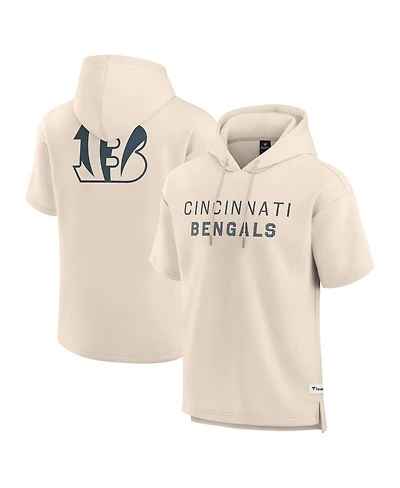 Fanatics Men's Cream Cincinnati Bengals Elements Future Ground Lettering Short Sleeve Pullover Hoodie