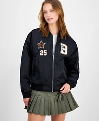 Hippie Rose Juniors' Oversized Bomber Jacket