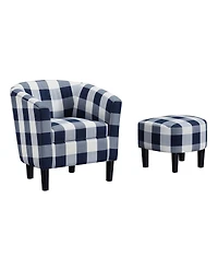 Convenience Concepts 26.25" Polyester Take a Seat Churchill Accent Chair with Ottoman
