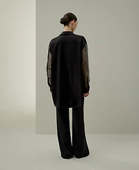 Lilysilk Women's Silk Blouse with Organza Sleeves