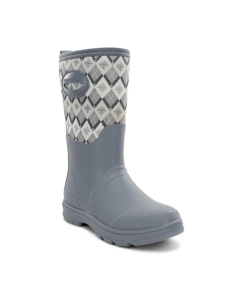 Western Chief Womens Argyle Faux Fur Neoprene Mid Cold Weather Boot