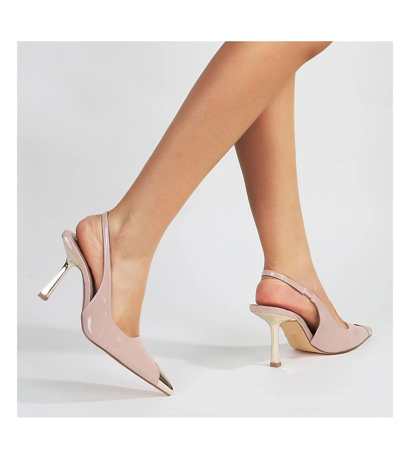 Berness Vega Metallic Cap-Toe Slingback