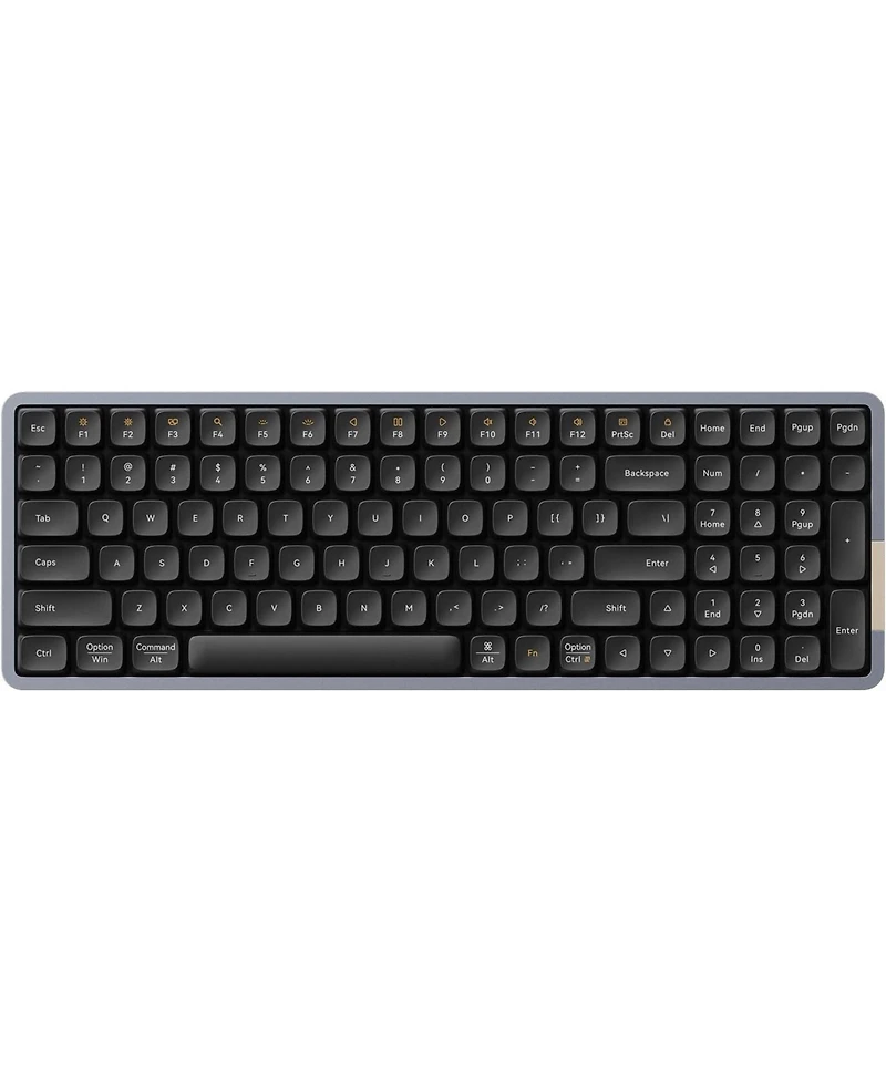Lofree Flow Low-Profile Mechanical Keyboard, 100 Keys Rechargeable Wireless, Bluetooth & Wired, Black Phantom Tactile Switches for Windows, Mac