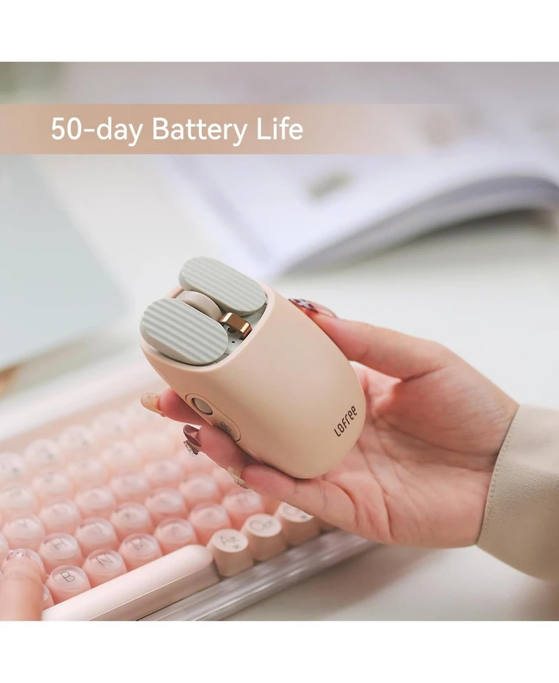 Lofree Dot Foundation Mechanical Keyboard with Milk Tea Mouse – 75% Rechargeable Hot-swappable Keyboard with Multi-Connection Modes