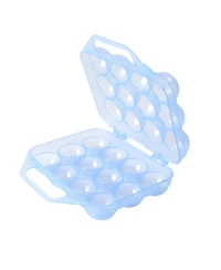 Basicwise Clear Plastic Egg Carton, 12 Egg Holder Carrying Case with Handle, Set of 2