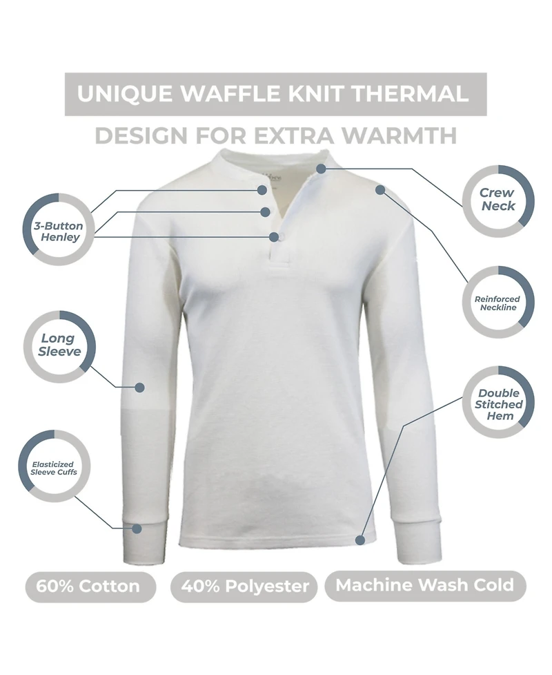 Galaxy By Harvic Women's Loose Fitting Waffle-Knit Henley Thermal Shirt