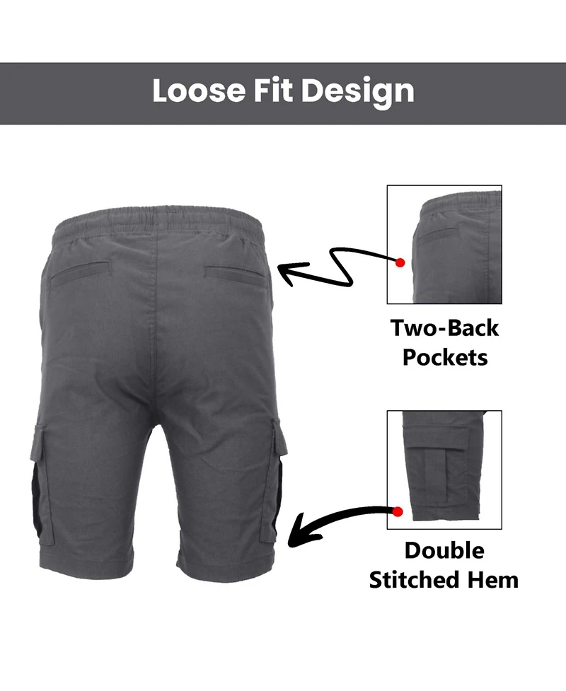 Galaxy By Harvic Women's Loose Fit Super Flex Stretch Cargo Jogger Shorts