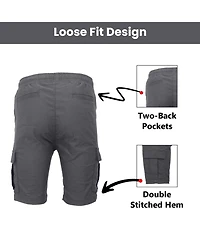 Galaxy By Harvic Women's Loose Fit Super Flex Stretch Cargo Jogger Shorts