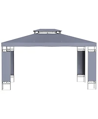 Outsunny 13' x 10' Gazebo for Patio w/ Steel Frame, Double Canopy,