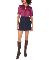 Vince Camuto Women's Solid-Color Short-Sleeve Blouse