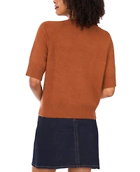 Vince Camuto Women's Cozy Mock Neck Short-Sleeve Sweater