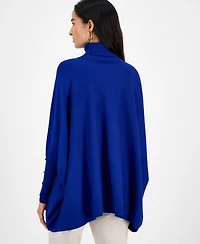 Jm Collection Women's Poncho Turtleneck Sweater, Regular & Petite, Created for Macy's