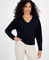 Jm Collection Petite V-Neck Dolman-Sleeve Sweater, Macy's Exclusive