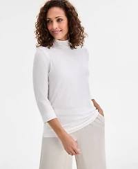 Jm Collection Women's Mock-Neck 3/4-Sleeve Top, Macy's Exclusive