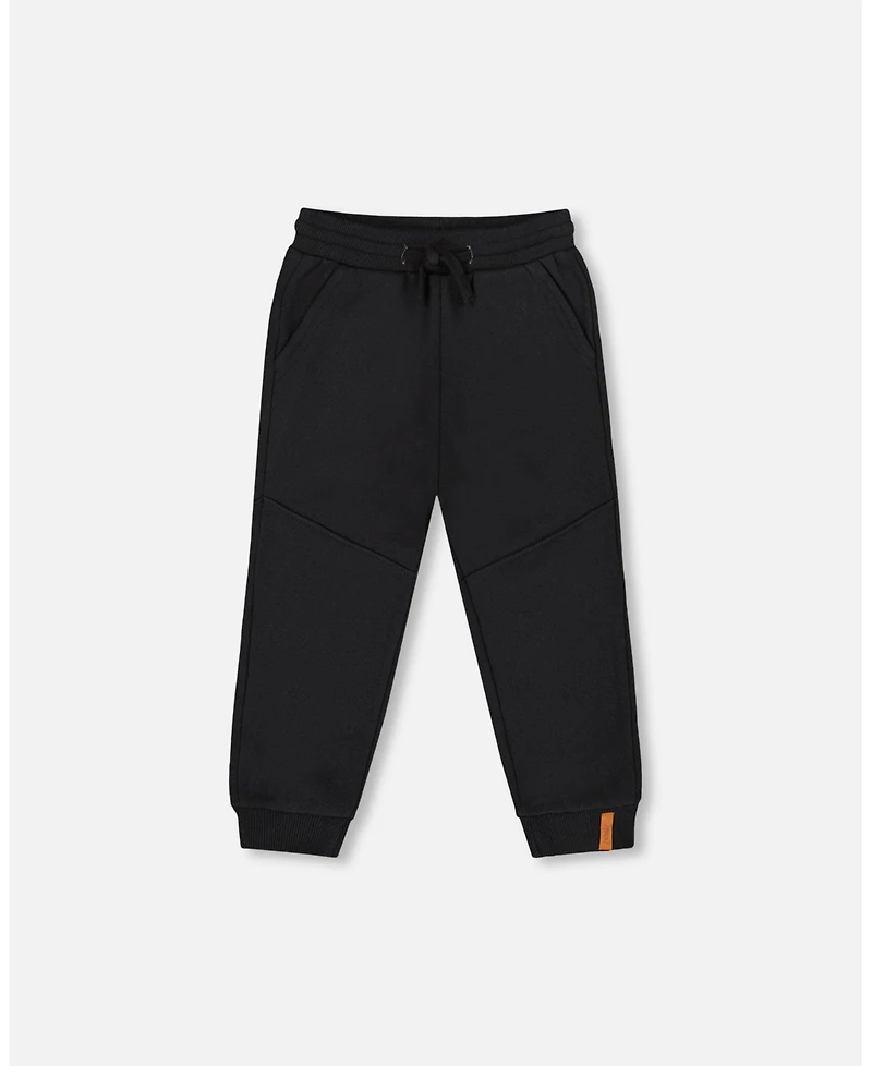 Deux par Little Boys Fleece Sweatpants with Pockets Black - Toddler|Child