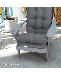Outsunny 2 Pcs Adirondack Cushions, Tufted High Back Patio Chair Cushions