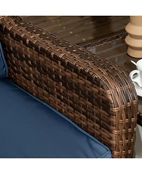 Outsunny Patio Bistro Set, Rocking & 360° Rotation, Porch Furniture