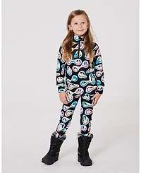 Deux par Girl Two-Piece Thermal Underwear Set Smiley Face