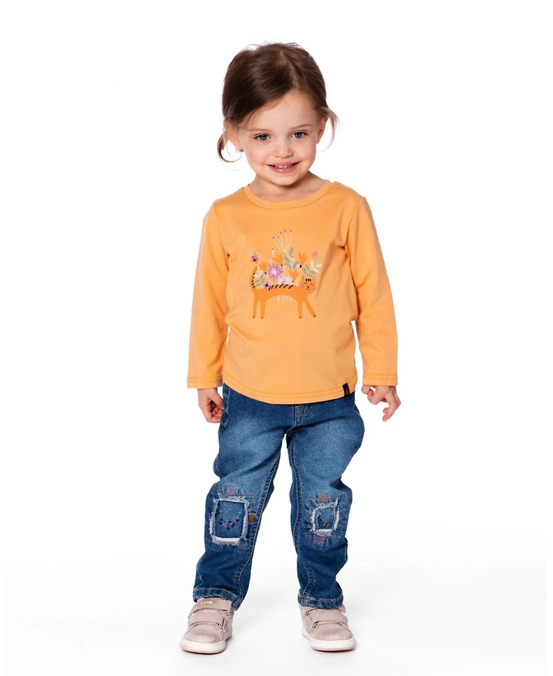 Deux par Big Girls Jeans Blue Denim with Embroideries