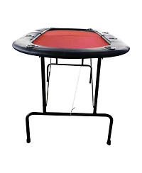 Streamdale Furniture 73" Foldable Poker Table with Cup Holders Red