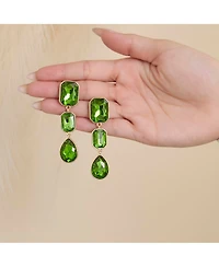 Jessica Simpson Green Crystal Drop Earrings