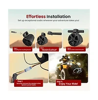 Pyle 6.5'' Water-Resistant Marine Speakers + 2 Channel Amplifier + Wireless Bt Audio Controller for Boat Stereo (1200W)