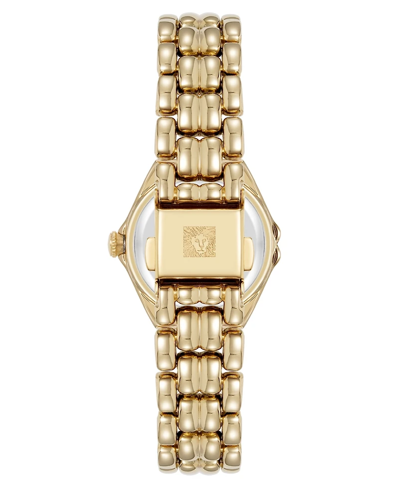 Anne Klein Women's Quartz Round Capital Gold-Tone Metal Alloy Bracelet Watch, 28mm